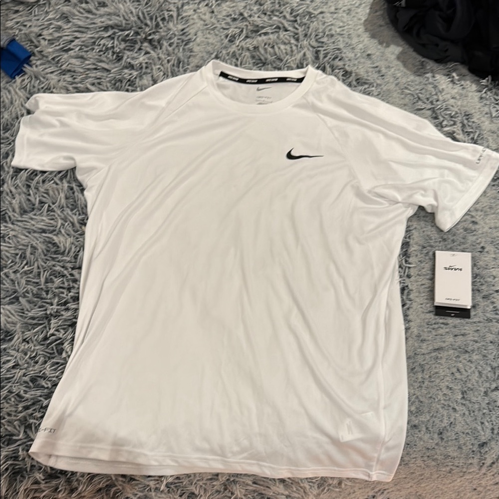 NWT Nike Swim Dri-Fit Men's White Short Sleeve Tee